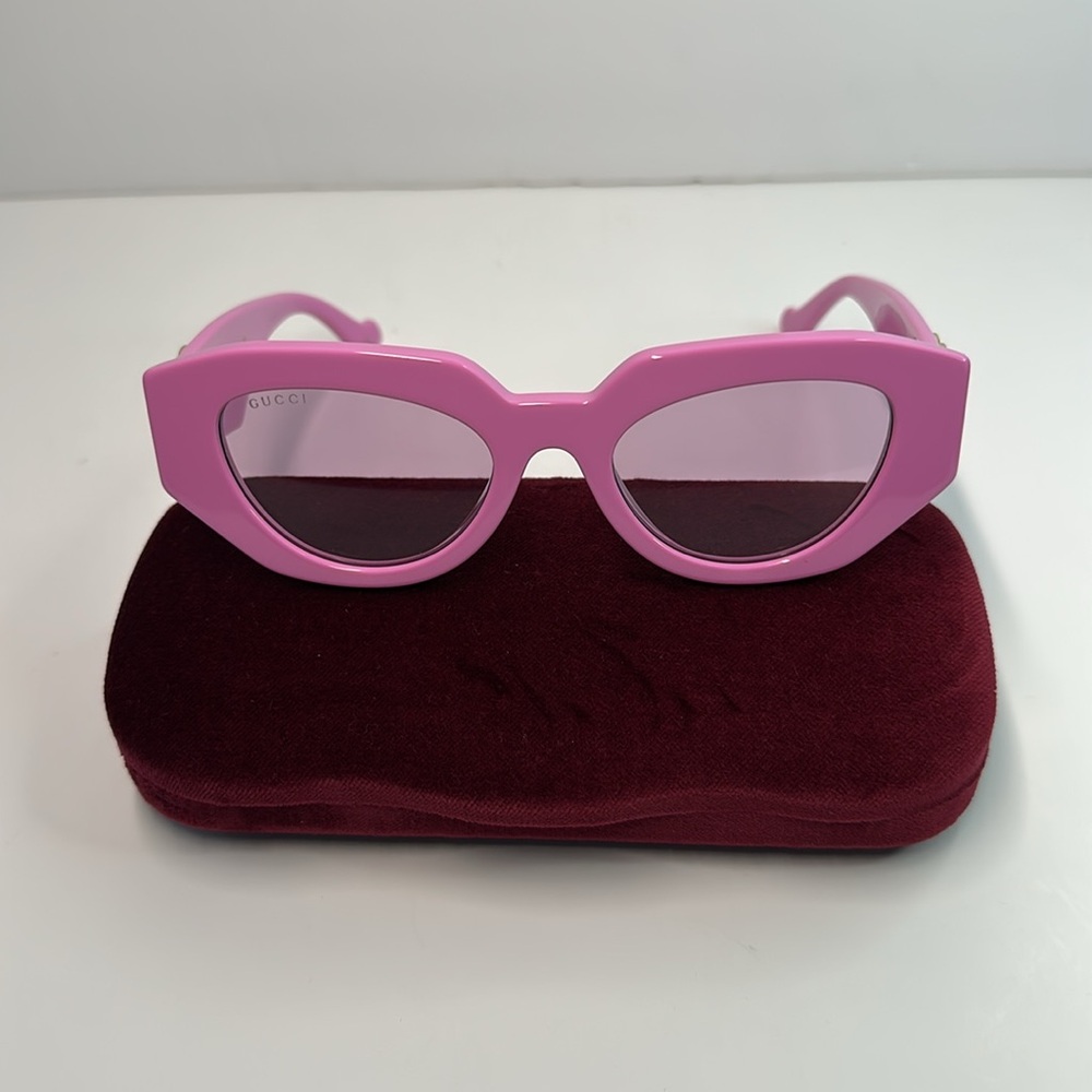 Authentic- NEW GUCCI GG1421S 004 PINK WOMEN SUNGLASSES GUCCI - Picture 8 of 16
